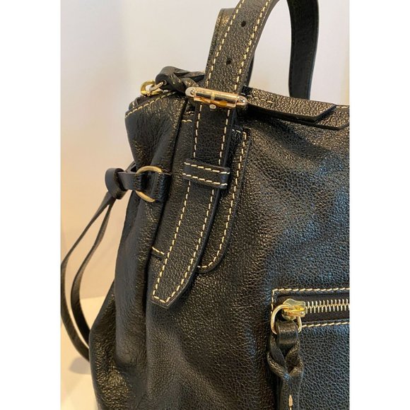 Dooney and Bourke Black Leather‎ Purse, satchel style, beautiful detail - Picture 10 of 15